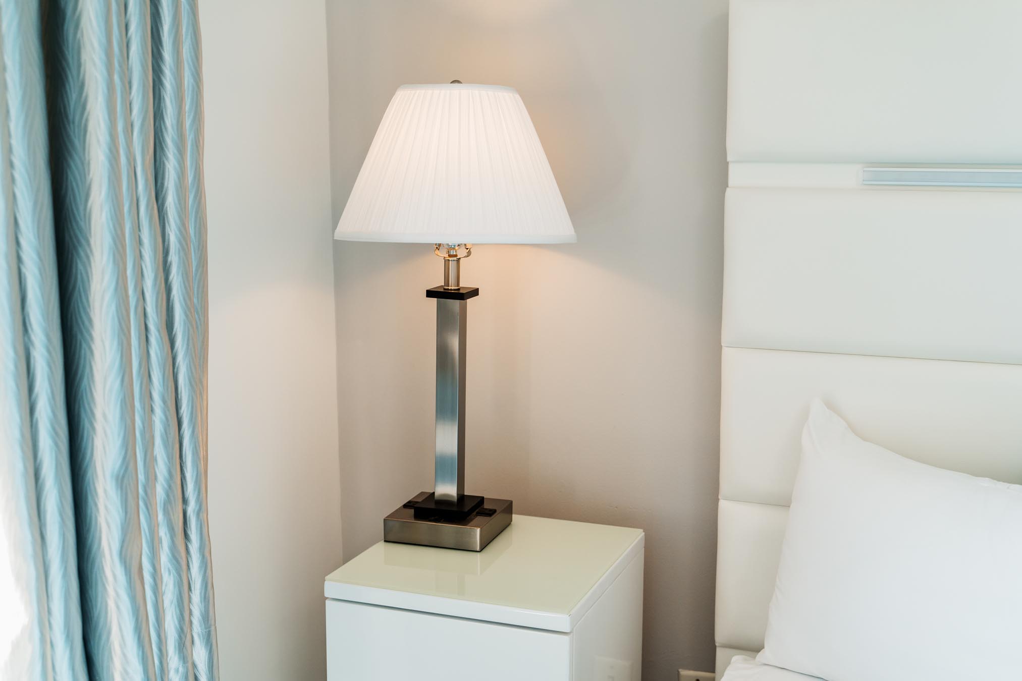 Lamp on side table